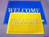 welcome门垫黄色 红色 蓝色地毯 PVC塑料地毡地毯 门垫定制60*80