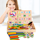 早教儿童积木制多功能数字运算盒宝宝幼儿园教具桌面益智力玩具