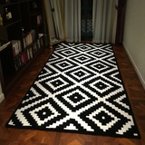时尚欧式格子黑白宜家地毯沙发茶几客厅地毯卧室床边手工地毯定制