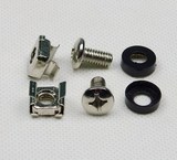 特价机柜螺丝M6x16 镀镍机房设备安装 螺丝+卡扣螺母+垫片3件式