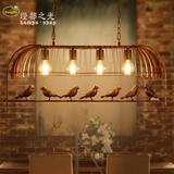 创意鸟笼餐厅灯铁艺个性简约咖啡厅酒吧台书房美式复古小鸟吊灯