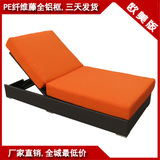 热卖藤制单人躺床沙发 超厚海绵折叠椅 整装靠背自由调节躺椅