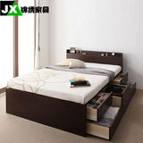 板式床抽屉床储物床1.8米双人床收纳床现代简约家具床定制床包邮