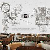 定制个性工装大型壁画酒吧KTV网咖艺术墙纸咖啡厅餐厅励志壁纸