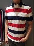 【xi小鸭】美国代购Tommy Hilfger男士春夏新款条纹翻领短袖T恤