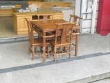 红木家具花梨木小四方桌五件套 仿古茶桌 实木餐桌椅组合
