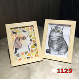 1129水彩宠物画像 宠物画像定制纯手绘水彩画 狗狗猫咪肖像送画框