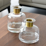 O2 美式现代简约客厅装饰餐桌创意手工玻璃透明花瓶摆件