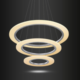 led亚克力三头圆环吊灯圆圈餐厅灯圆形简约现代创意艺术环形吊灯