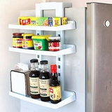 创意冰箱侧壁挂架厨房置物架浴室强力磁石塑料悬挂三层收纳架子