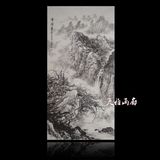 中国画水墨画条幅画纯水墨黑白写意山水画挂轴靠山原稿真迹手工画