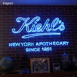 kiehls霓虹灯标志 霓虹灯广告牌 霓虹灯背景墙制作 霓虹灯招牌