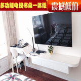 时尚简约弧形烤漆电视柜现代个性一体书桌电视柜组合电视柜1409