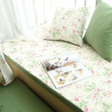 zakka田园 绿色碎花圆点 棉麻布艺飘窗垫 坐垫 可定制定做