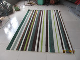 可订制晴纶地毯简约现代田园绿色条纹客厅茶几卧室地垫120*170CM