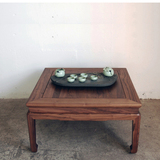 简约新中式纯实木四方茶几榫卯实木黑胡桃木四角小桌橡木方桌