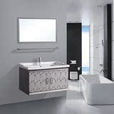 欧式不锈钢卫浴家具柜浴室柜组合小卫浴挂墙式吊柜含浴室镜新品