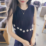 宝宝狮子2016夏装新款韩版百搭显瘦针织无袖收腰连衣裙女M1439