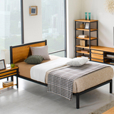 时尚铁架子床 单人床学生高架床铁床简易钢木床1.5米韩式双人铁床