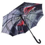 欧洲油画长柄伞列车勾柄加大创意气质男女直杆防晒太阳双层晴雨伞