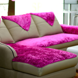 简约现代沙发垫巾套罩布艺坐垫欧式防滑定做布艺纯色田园毛绒红色