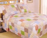 欧式床盖纯棉绗缝被床上用品三件套空调被夏凉被可水洗复古床罩