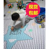 韩国代购纯棉儿童卡通卧室客厅爬爬垫游戏垫全棉地毯加厚防滑地垫