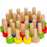 汽车儿童玩具可拆装螺母车木制环保材质 婴幼儿早教益智工具车 宝
