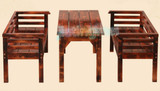 新款实木沙发碳化户外庭院桌椅餐厅公园饭店松木桌椅组合配套包邮