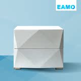 EAMO 简约现代钻石艺术抽屉面板不锈钢脚整装卧室通用收纳床头柜