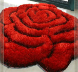 3D立体南韩丝地毯 玫瑰花图案 亮丝地毯 客厅 卧室 电脑椅垫 定制