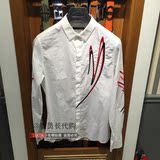 春季新品 GXG专柜正品代购男士 刺绣装饰白色长袖衬衫#53203265