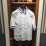 175现货专柜正品代购GXG男士时尚海军蓝条纹领中袖衬衫#52223365