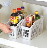 日本进口厨房收纳筐 塑料冰箱收纳篮橱柜调味瓶收纳盒桌面整理筐