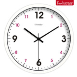 简易白色挂钟 静音金属时钟 家用钟表简约客厅挂表12寸14寸卧室表