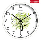 飞淘包邮客厅家居装饰挂钟 时尚简约创意大时钟 绿色静音石英钟表