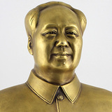 毛主席半身铜像 毛泽东开光纯铜雕塑 家居办公风水镇宅摆件 30cm