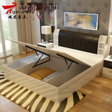 现代简约板式床双人床1.8米1.2米 钢琴烤漆气动高箱床储物卧室床