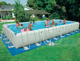 原装正品INTEX长方形框架戏水池 超大家庭支架管架游泳池 配件齐