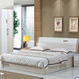 简约现代板式双人床1.5米1.8米高箱储物床婚床床头柜婚床成人床