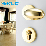 KLC简约室内房门锁具欧式PVD金卧室实木房门机械门锁蛋形把手