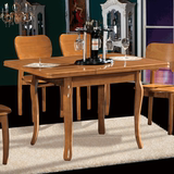 实木餐桌 椅 组合 折叠可伸缩长方形小户型橡木正方形饭桌 包邮