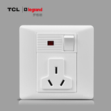 TCL开关插座面板K4.0国际电工系列一开三孔带指示灯 正品