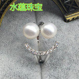 七夕送女友925纯银时尚天然淡水珍珠戒指开口可调节送妈妈气质