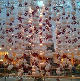 春节商场吊饰 大型中庭美陈道具白色泡沫球 爆炸星 新年美陈道具