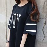 夏季新款女装半袖上衣韩版大码姐妹装学生字母短袖宽松大码T恤女