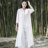 2016夏季棉麻女装新款复古中国风盘扣女式大褂外衣外套民族风开衫