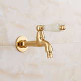 欧式天然玉石金色全铜主体洗衣机水龙头拖把池快开单冷小龙头入墙