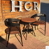 特价铁艺实木休闲咖啡厅酒吧餐厅餐桌椅套件户外庭院吧台桌椅组合