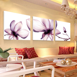 客厅装饰画现代简约无框画三联画壁画客厅挂画沙发背景墙画透明花